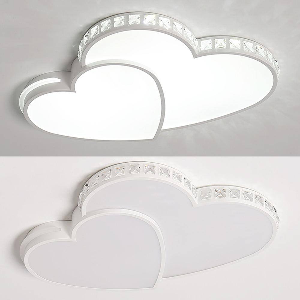 20 in. 1-Light White Integrated LED Flush Mount Heart Shape Design Ceiling Light - Hercitys