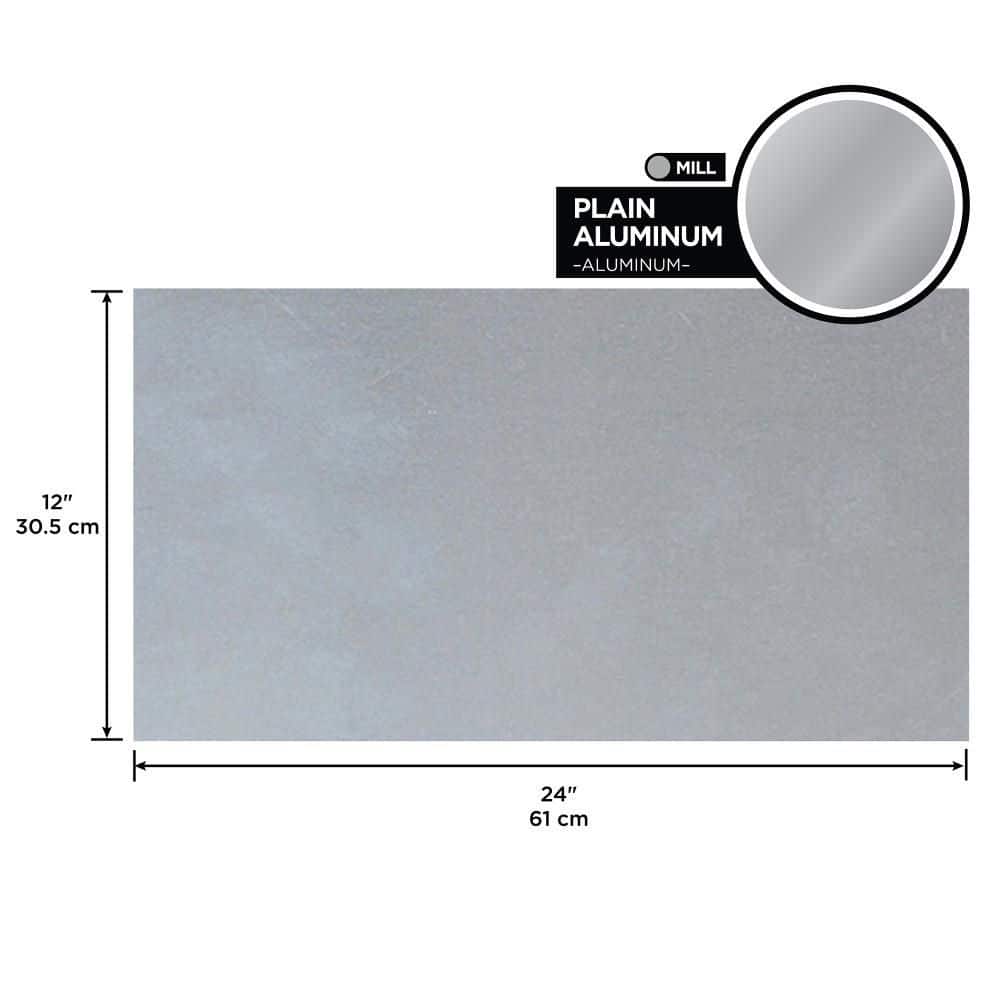 12 in. x 24 in. Plain Aluminum Sheet in Silver - Hercitys