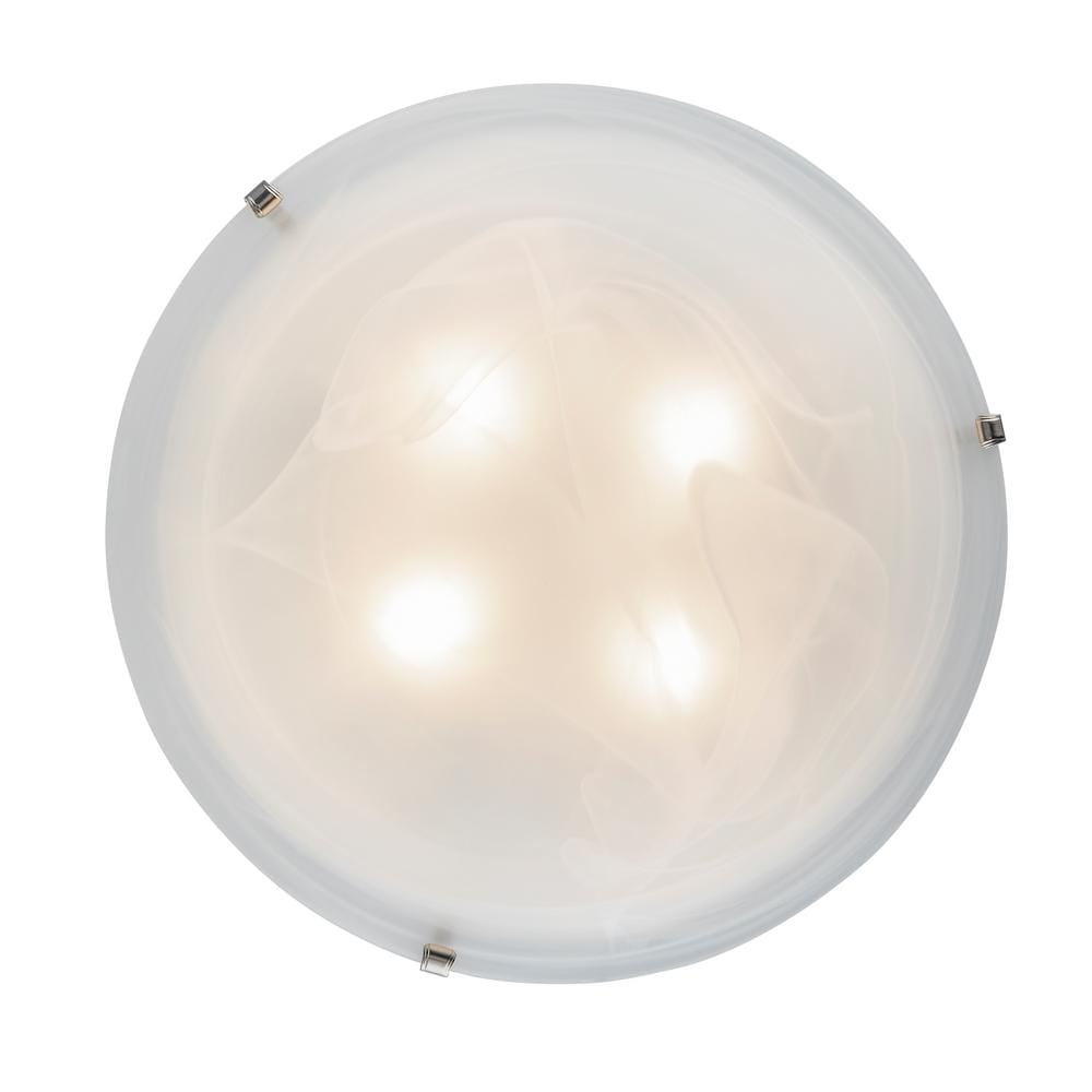 20 in. 4-Light Brushed Nickel Flush Mount Ceiling Light Fixture with Marbleized Glass Shade - Hercitys