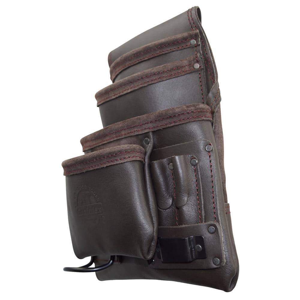 10-Pocket Oil Tanned Leather Nail and Tool Pouch - Hercitys