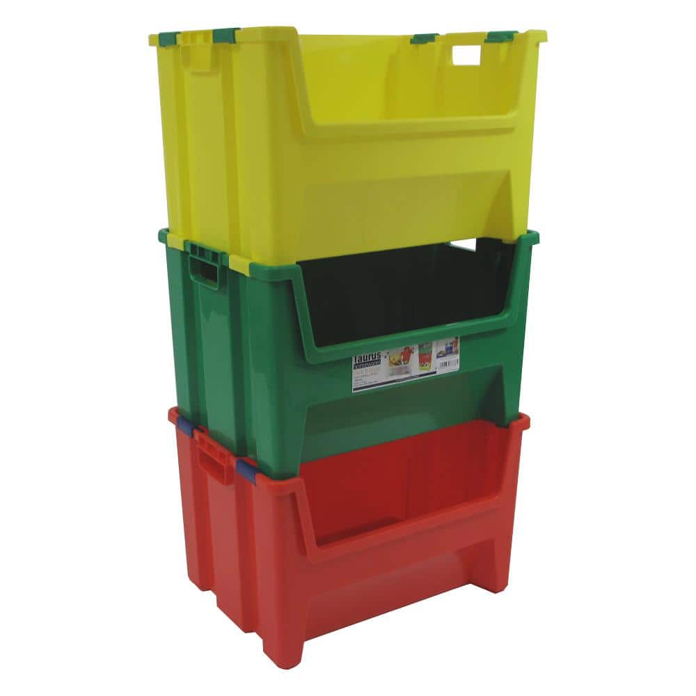 13 Gal. Pack N Stack Storage Bin (3-Pack) - Hercitys