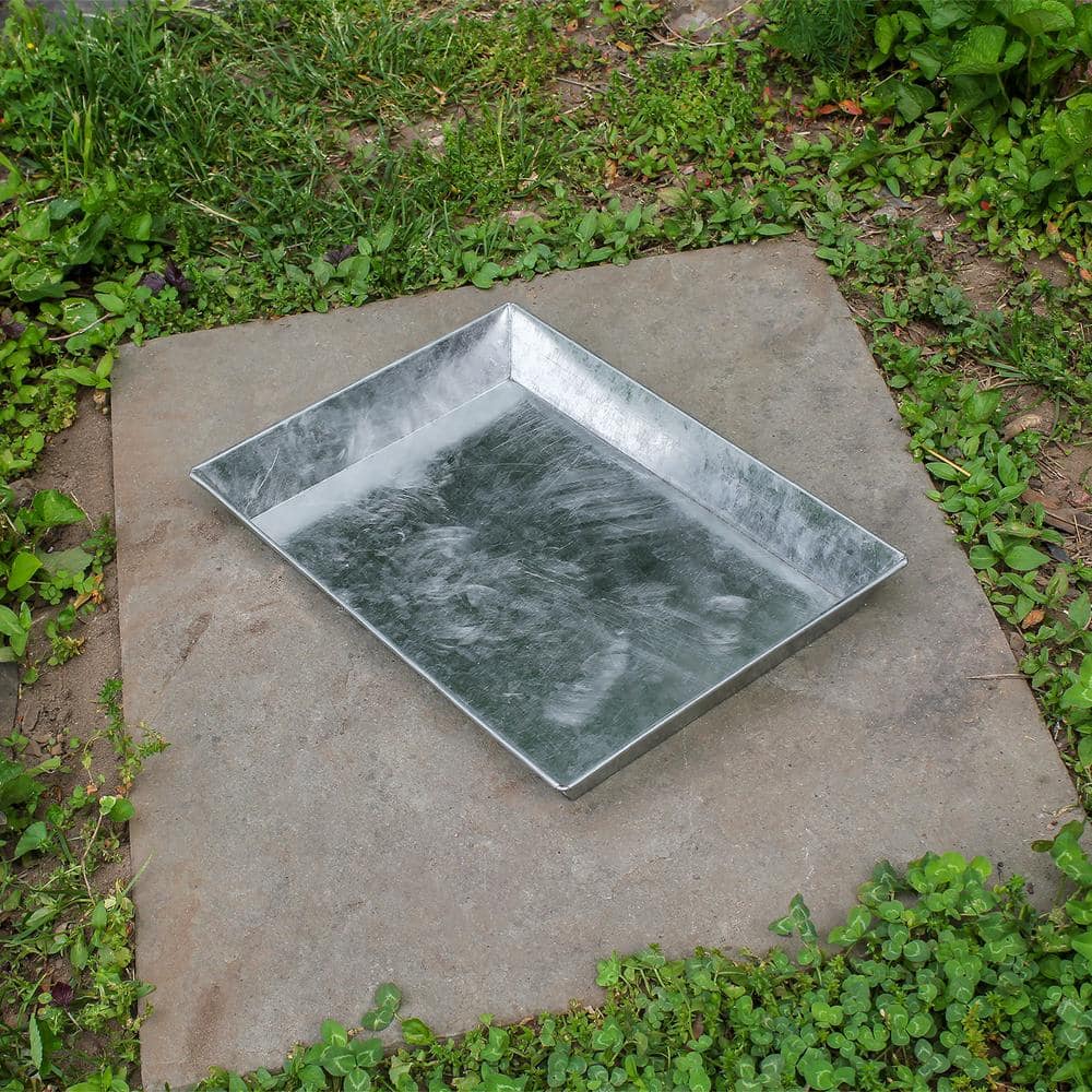 17 in. L Grey Steel Versatile Rectangular Ash Pan - Hercitys