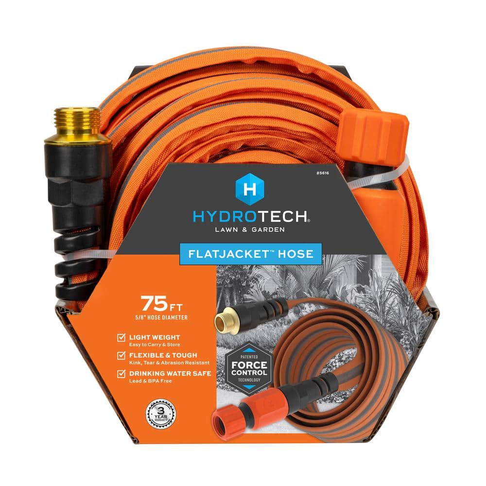 5/8 in. Dia x 75 ft. Flexible FlatJacket Garden Water Hose - Hercitys