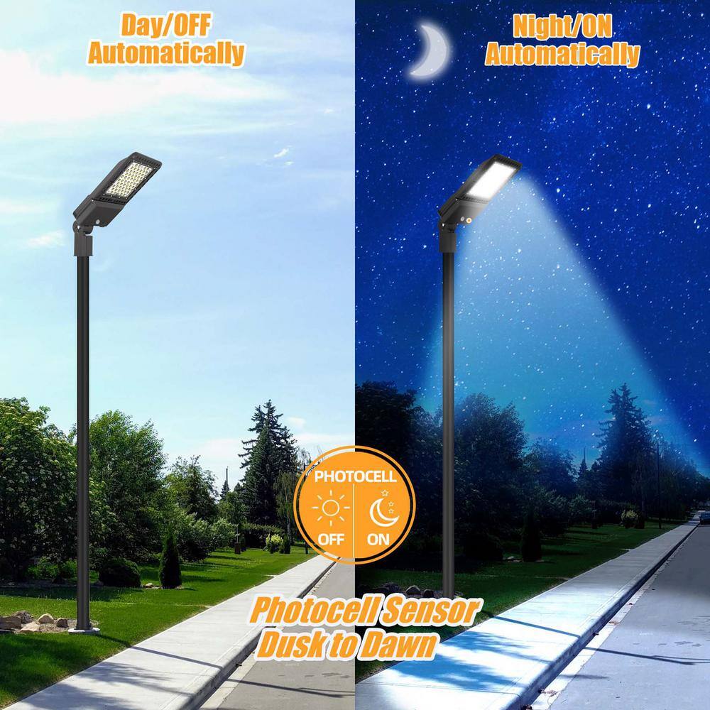 1500-Watt Equivalent Integrated LED Bronze 300W Parking Lot Area Light, 5000K Slip Fitter,39000LM Dusk To Dawn - Hercitys