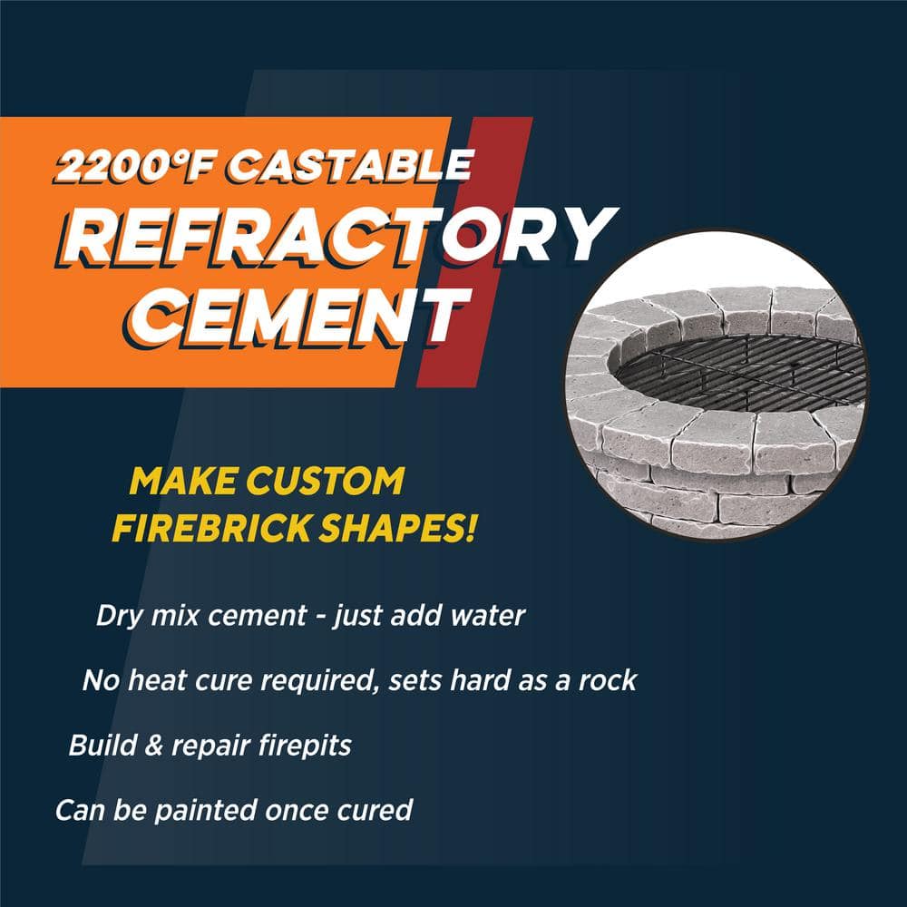 14-1/2 lbs. Castable Refractory Cement Tub for High Temperature Projects - Hercitys