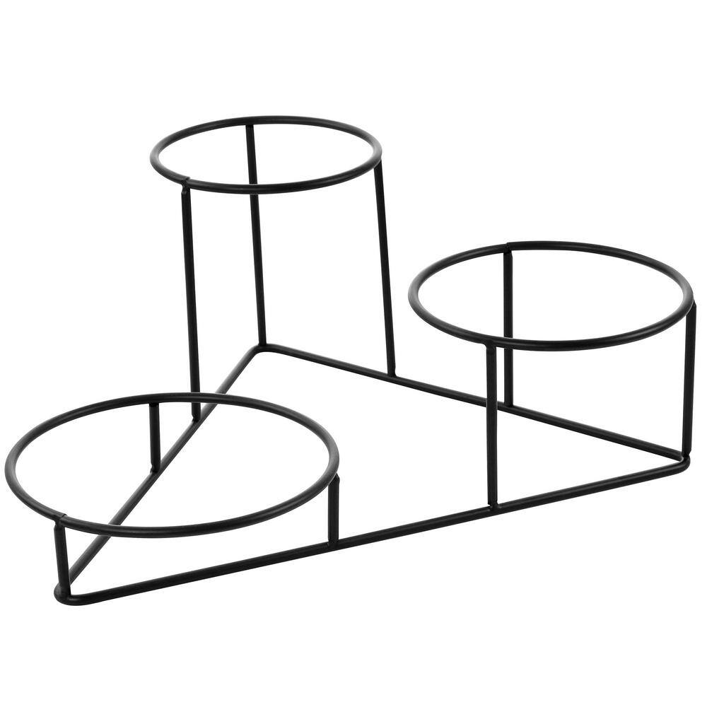 4-Piece White Bowl Set with Metal Rack - Hercitys