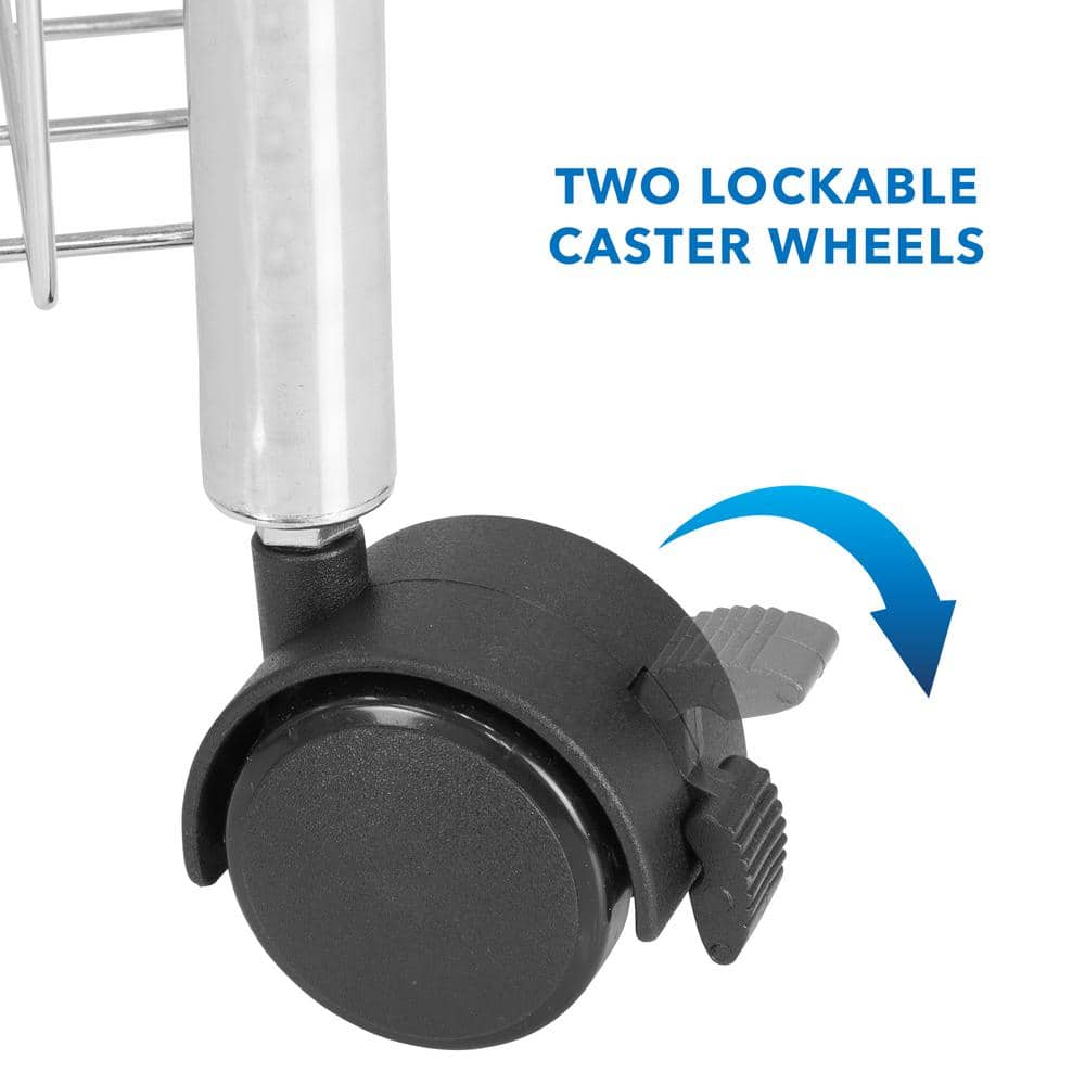 3-Tier Metal Rolling Utility Cart - Hercitys