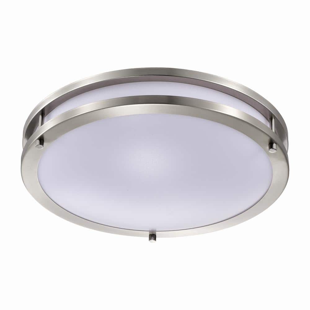 14 in. Brushed Nickel Dimmable 20-Watt Selectable LED Flush Mount Ceiling Light 3000K 4000K 5000K - Hercitys