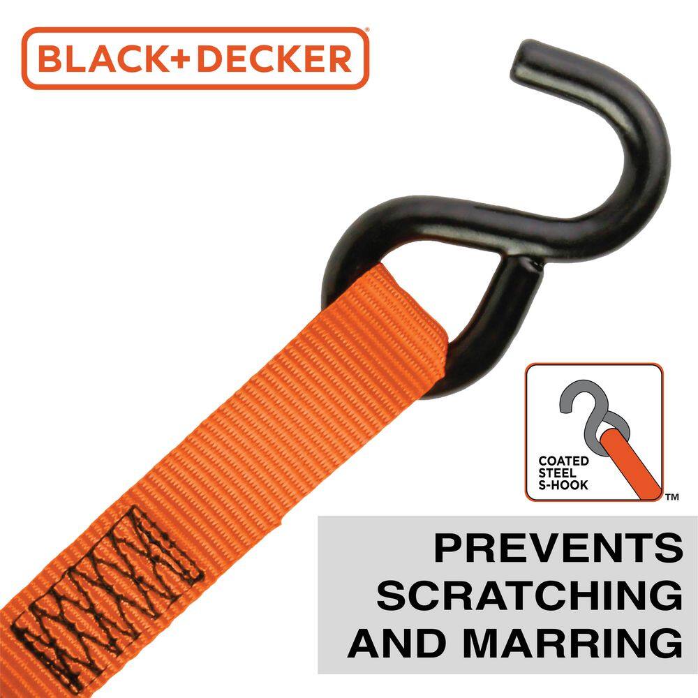 1 in. x 10 ft./2500 lbs. Break Strength Ratchet Straps (4-Pack) - Hercitys