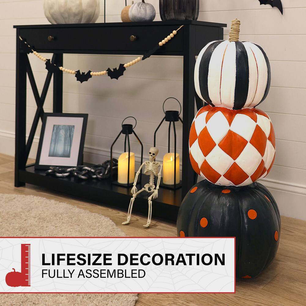 30.5 in. Halloween Stacked Pumpkin Trio Decoration - Hercitys