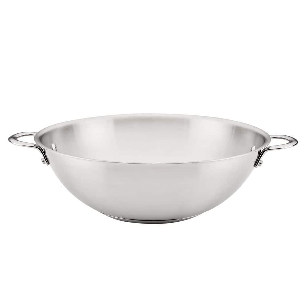 14 in. Professional Stainless Steel Induction Wok, Silver - Hercitys