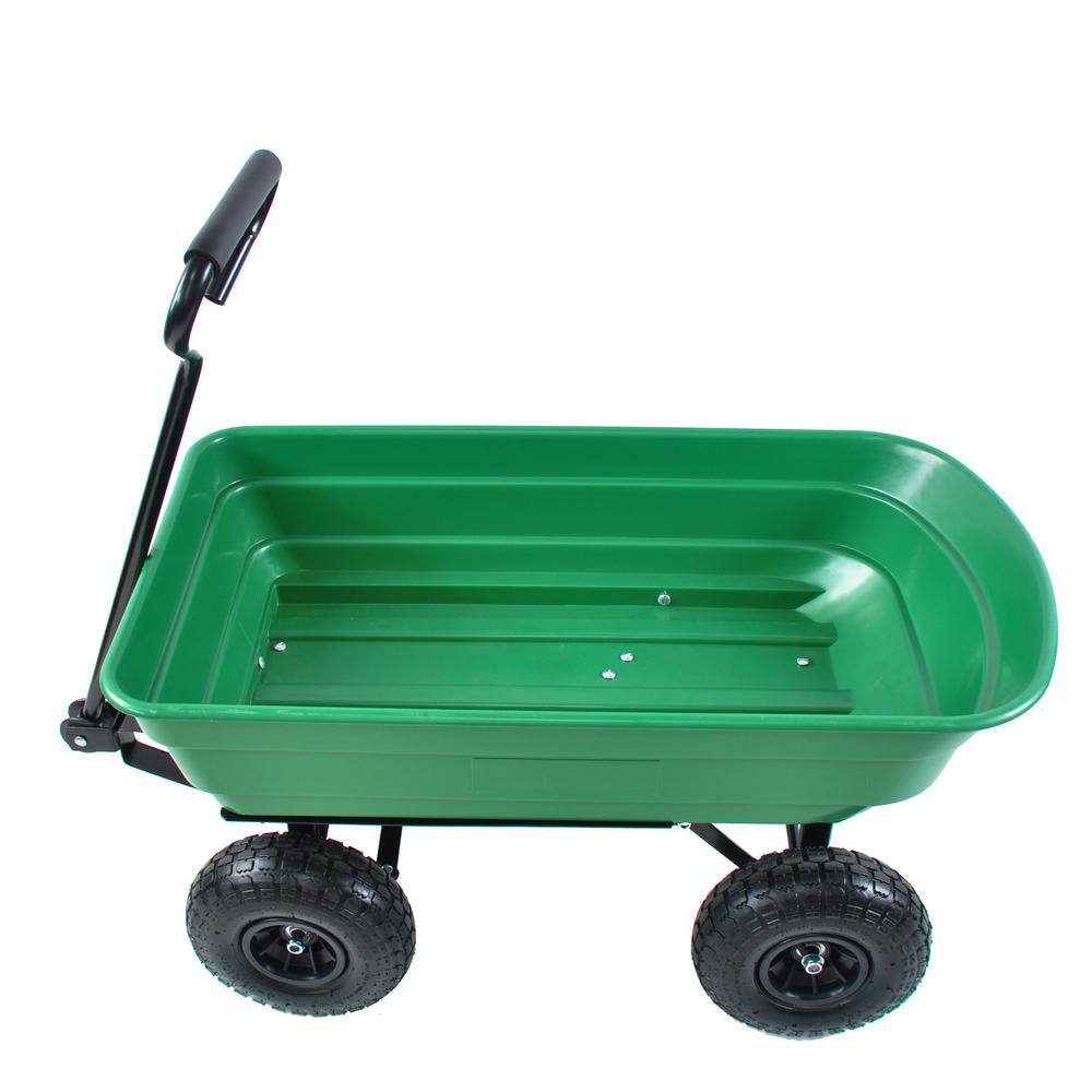 2.5 cu. ft. Metal Garden Cart with Steel Frame and 10 in. Pneumatic Tires 300 lbs. - Hercitys