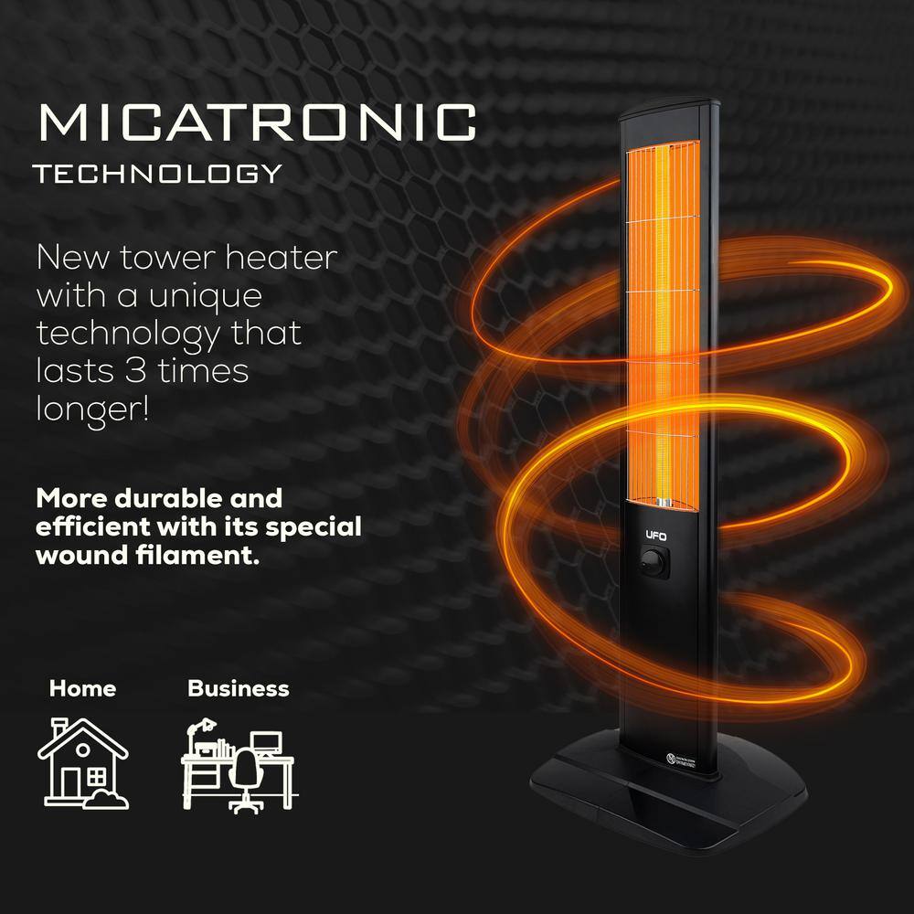 1500-Watt Micatronic MT15, Tower Space Heater, Free Standing Electric Heater with Thermostat - Hercitys