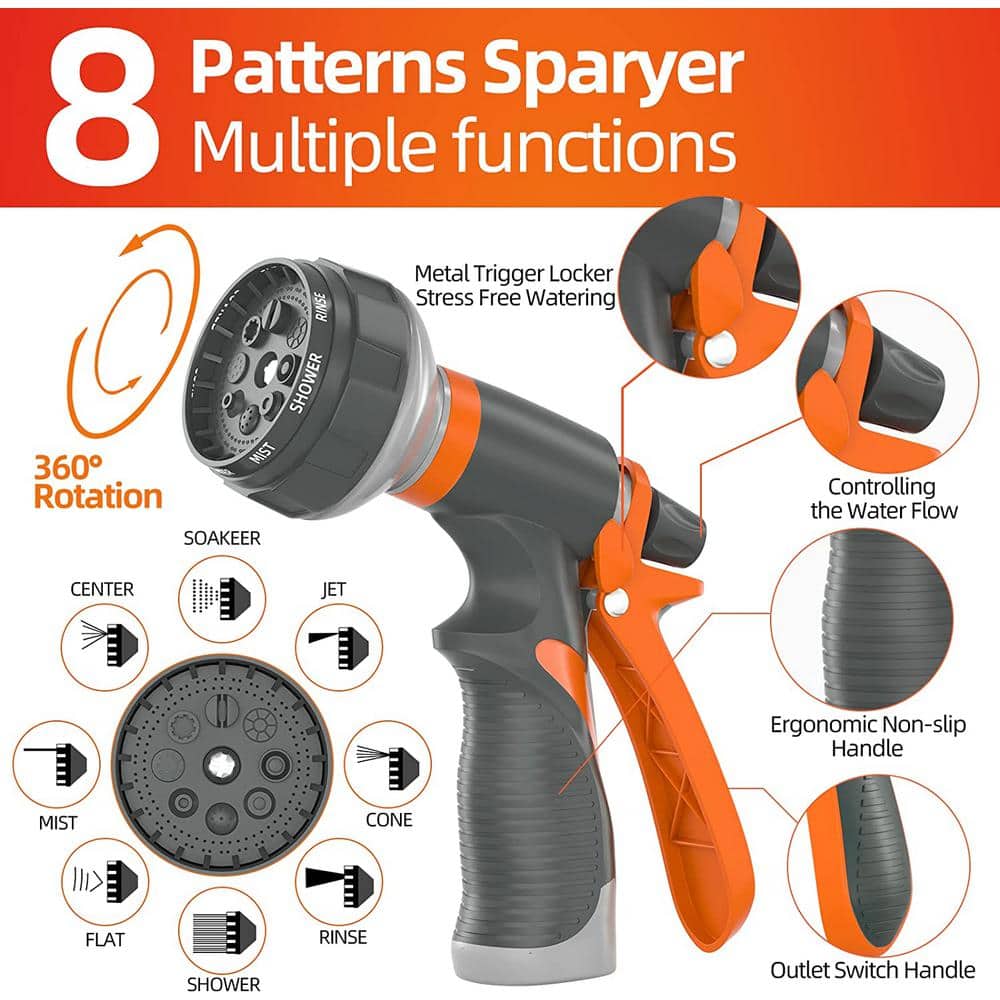 5/8 in. x 50 ft. Garden Hose Flexible and Light-Weight Water Hose, Burst 600 PSI, Kink-less Hybrid Rubber Hose - Hercitys