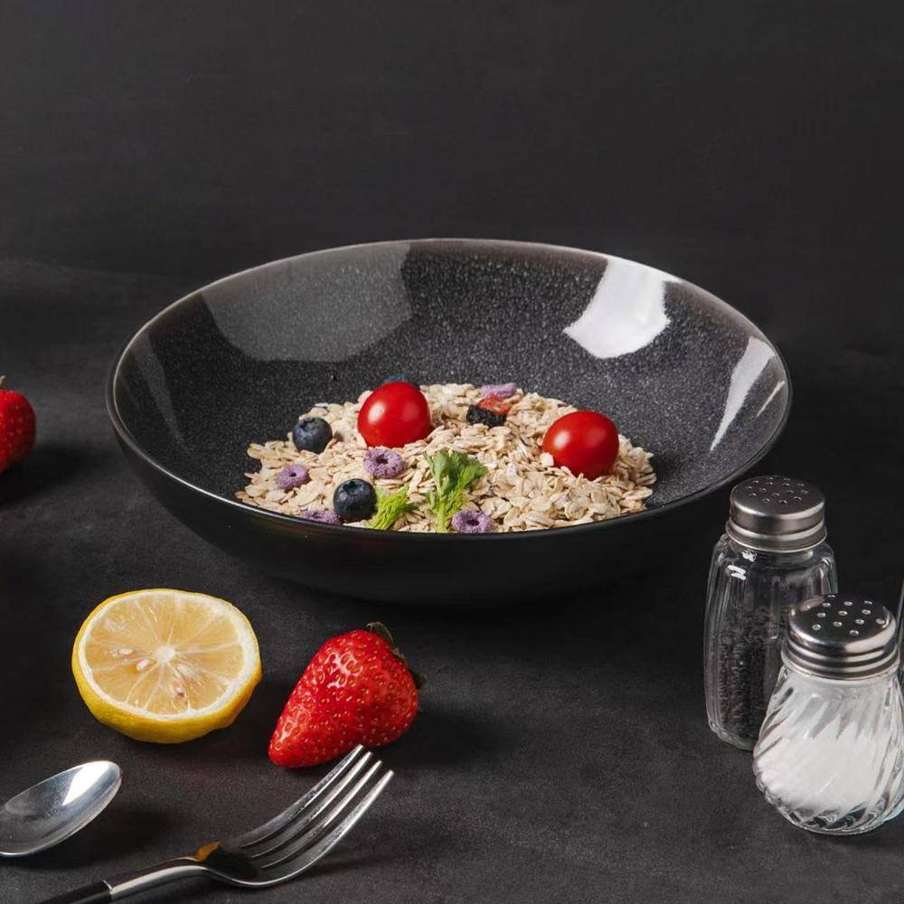 38 fl. oz. Blue Ceramic Bowls (Set of 2) Dishwasher and Microwave Safe - Hercitys