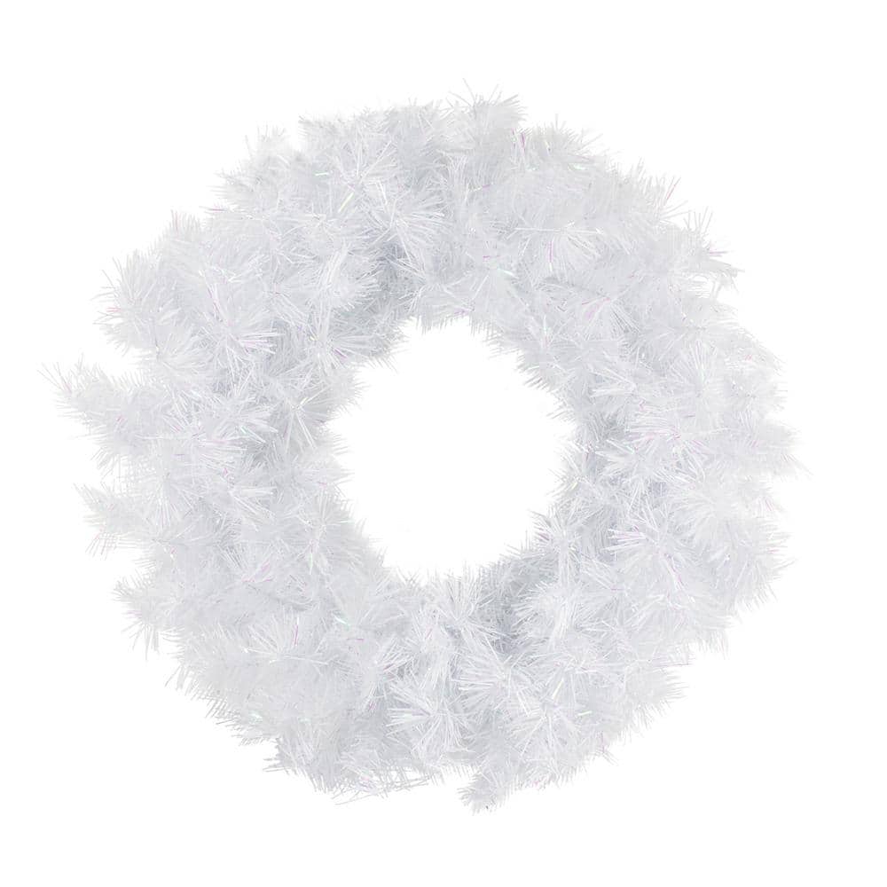 24 in. Unlit Spruce Artificial Christmas Wreath, Icy White - Hercitys