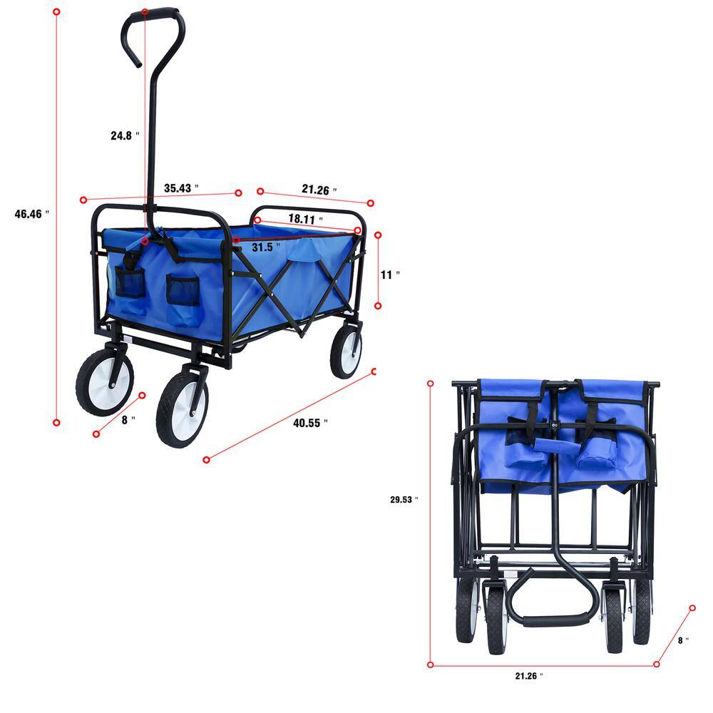 3 cu. ft. Steel Garden Cart, Blue - Hercitys