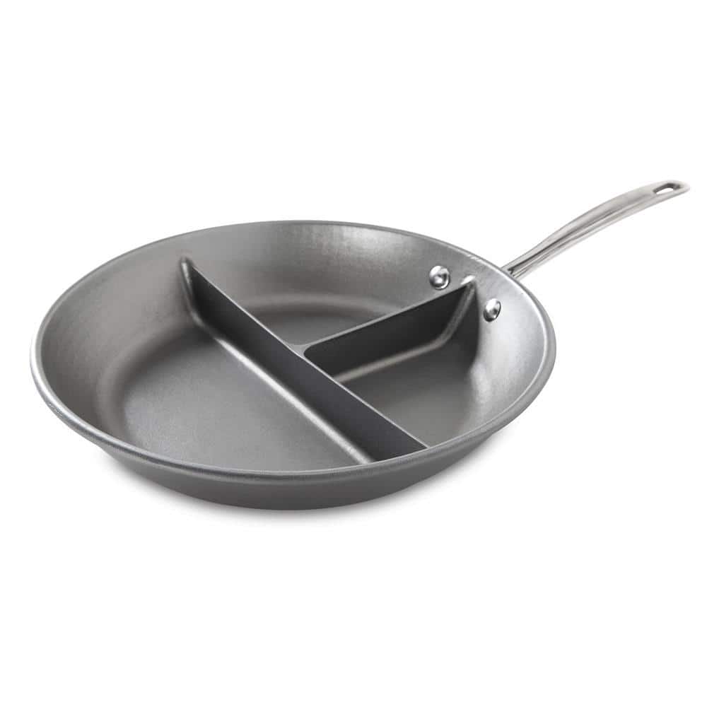 12 in. Cast Aluminum 3-in-1 Divided Saute Pan - Hercitys