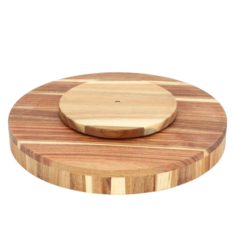 13 in. Acacia Wood Lazy Susan Tray - Hercitys