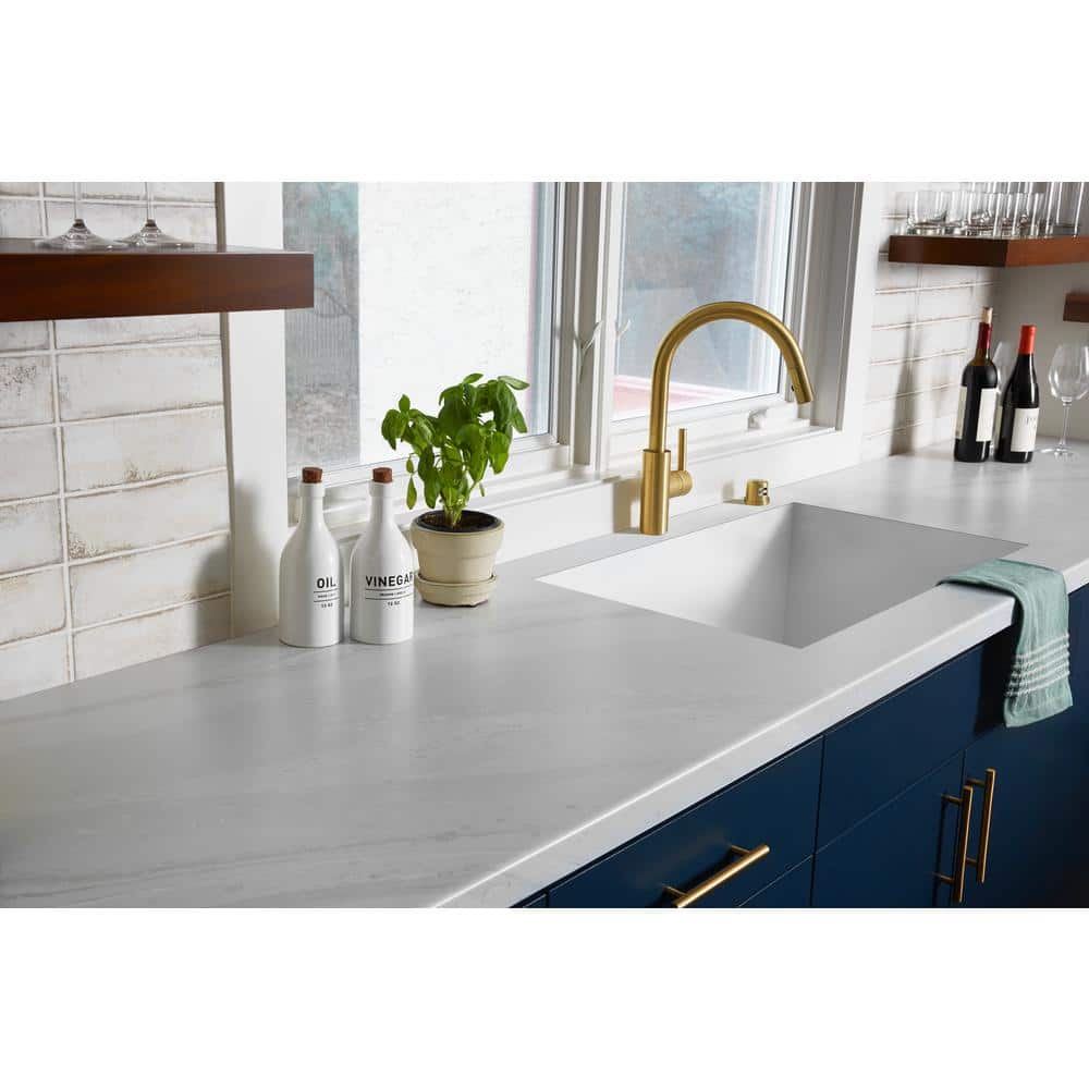 4 ft. x 8 ft. Laminate Sheet in 180fx White Painted Marble with SatinTouch Finish - Hercitys