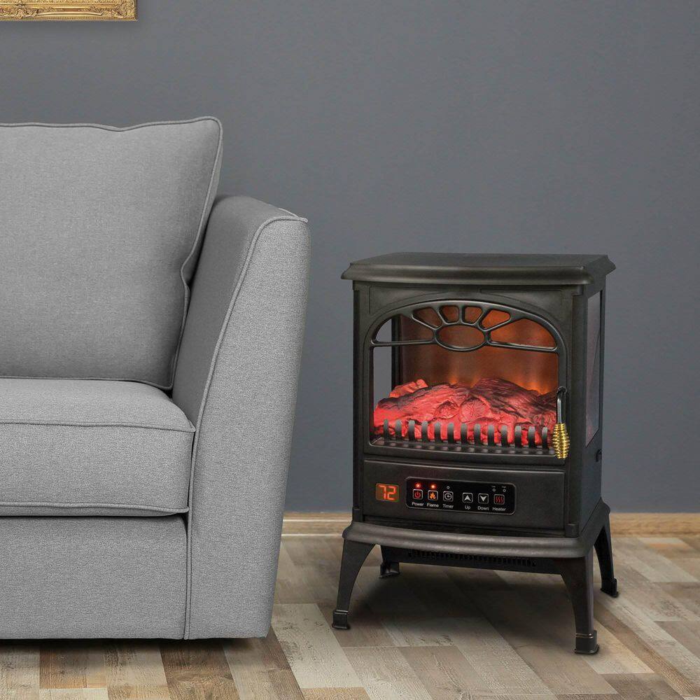 1500W Large Room 3-Sided Mobile Electric Infrared Stove Heaters (Pair) - Hercitys