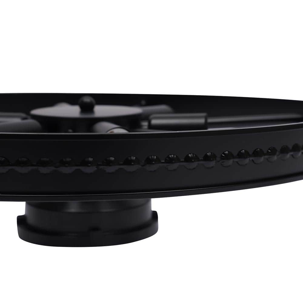 18 in. 6-Light Black Industrial Wagon Wheel Rustic Flush Mount Ceiling Light - Hercitys