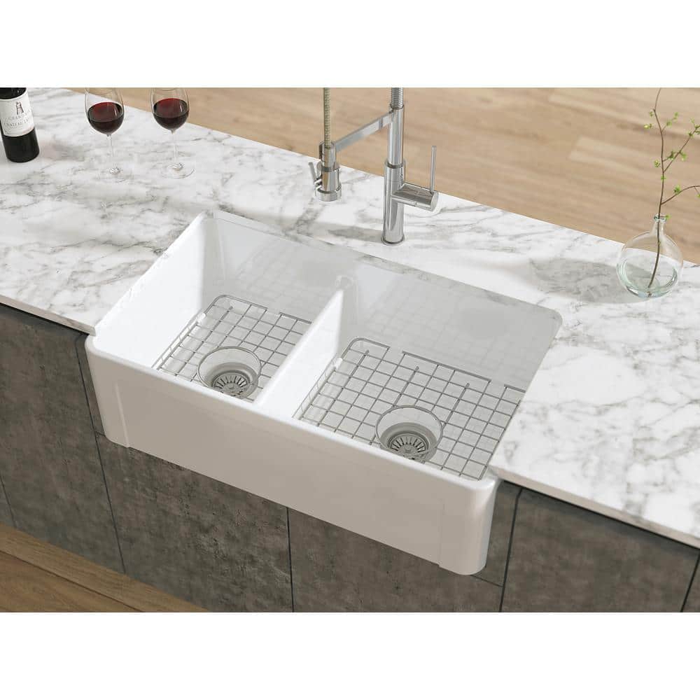 19 in. Grid for Large Side Fireclay Farmhouse Sink in Stainless Steel - Hercitys