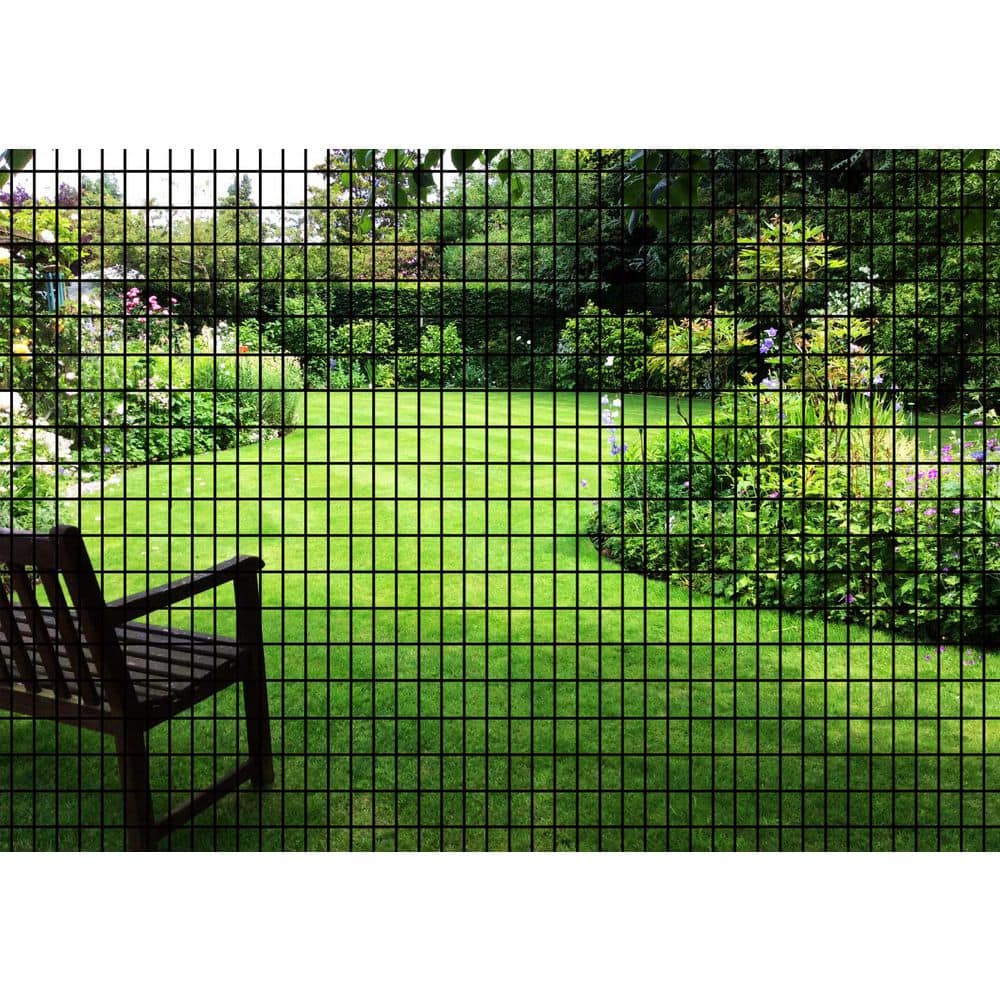 3 ft. x 50 ft. Black Vinyl Coated Hardware Cloth, 36 in. H PVC Coated Welded Wire Mesh Fence, Metal Garden Fencing - Hercitys
