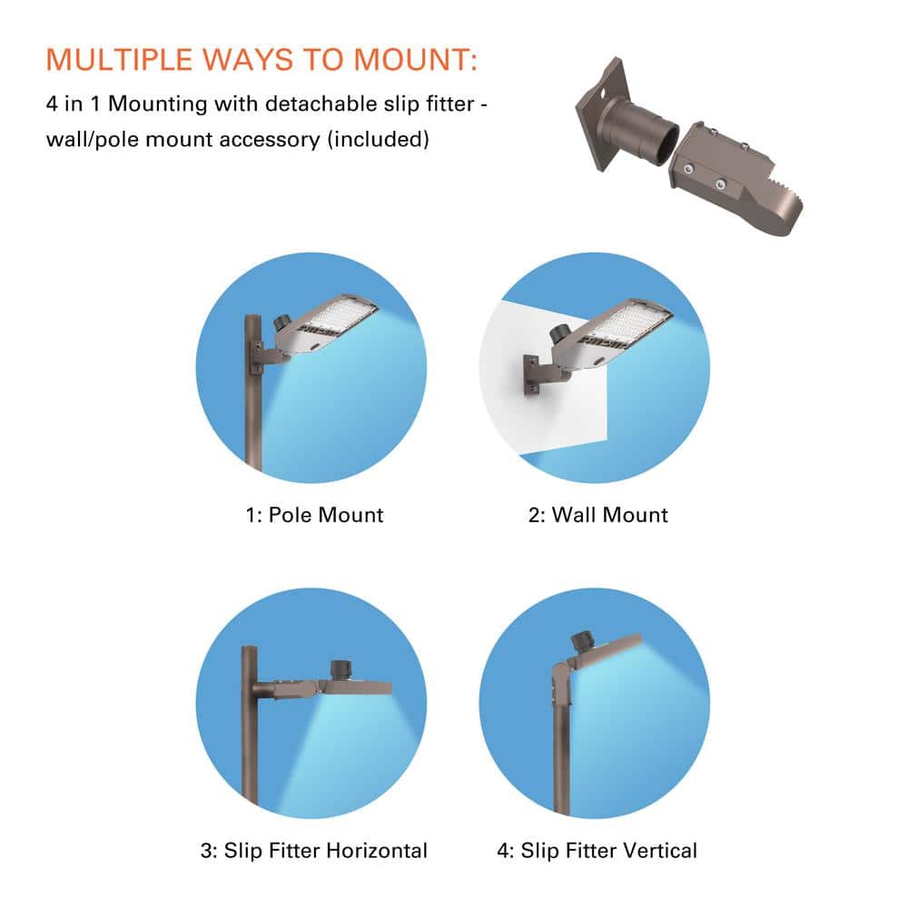 450-Watt Equivalent Integrated LED, Bronze Area Light Large, 18000 Lumens - Hercitys