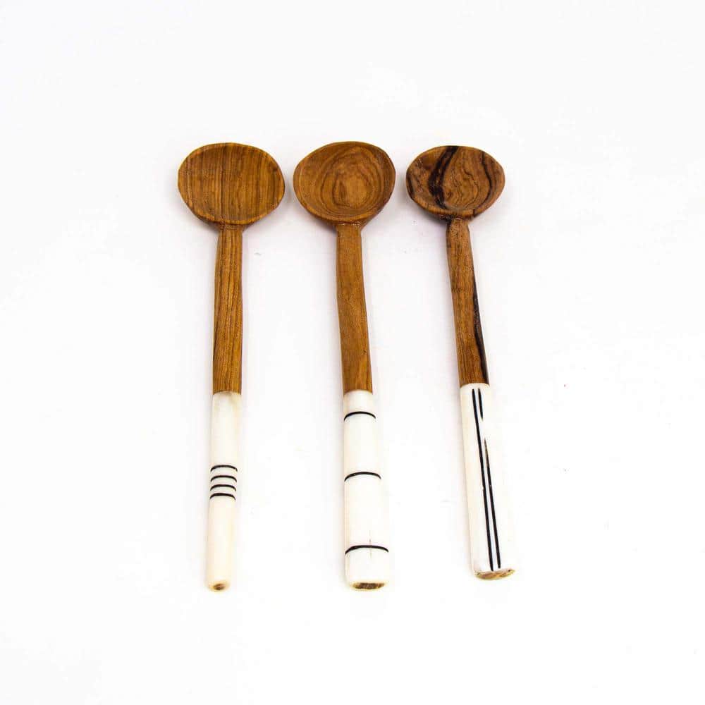 3-Pieces Simple Batik Olive Wood Spoon Set - Hercitys