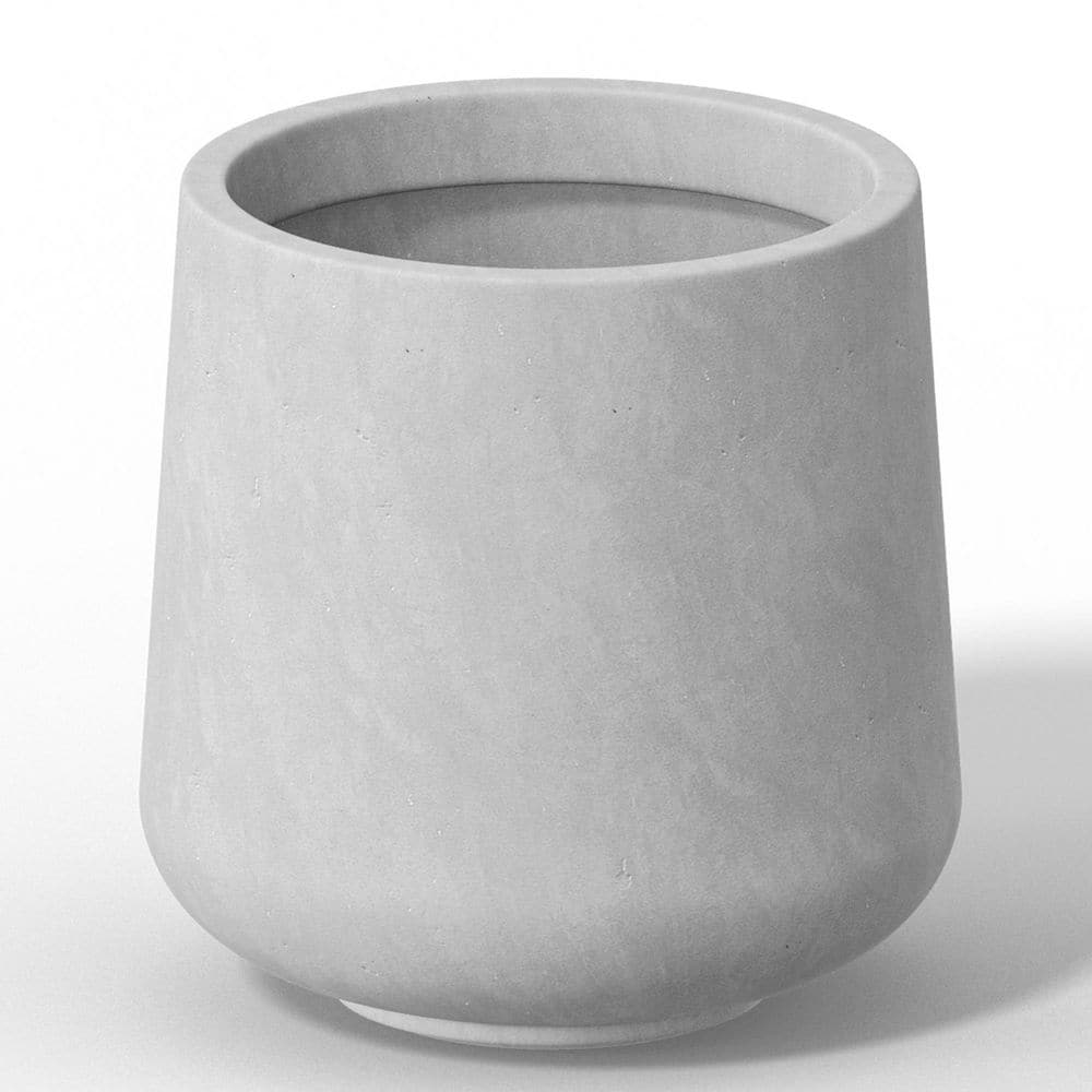 13.5 in. Medium Natural Gray(Enhanced Interior) Concrete Round Planter / Pot with Drainage Holes - Hercitys