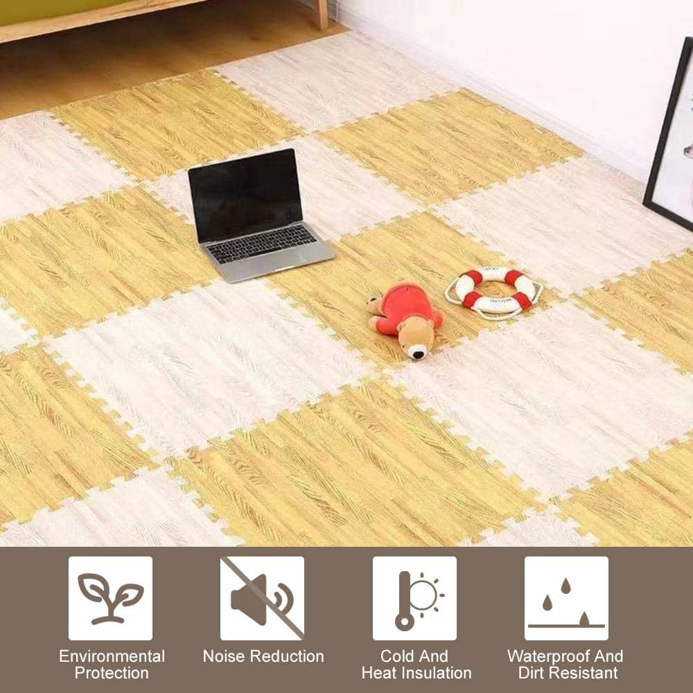 24 in. x 24 in. x 0.47 in. Multi-Colored Puzzle EVA Interlocking Foam Floor Mat 32 sq ft. (8-Tiles Per Case) - Hercitys