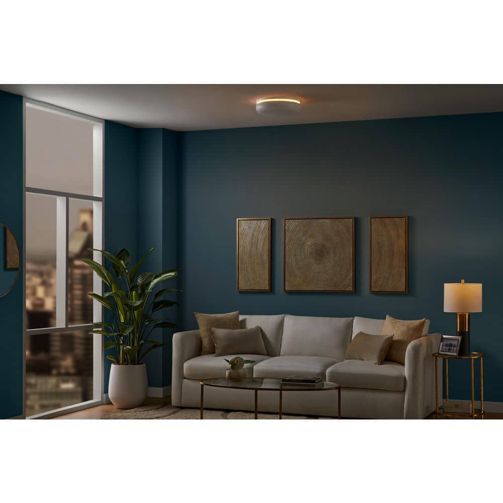 15 in. Light White Adjustable CCT and Brightness Integrated LED Ceiling Flush Mount Fixture with Night Light - Hercitys