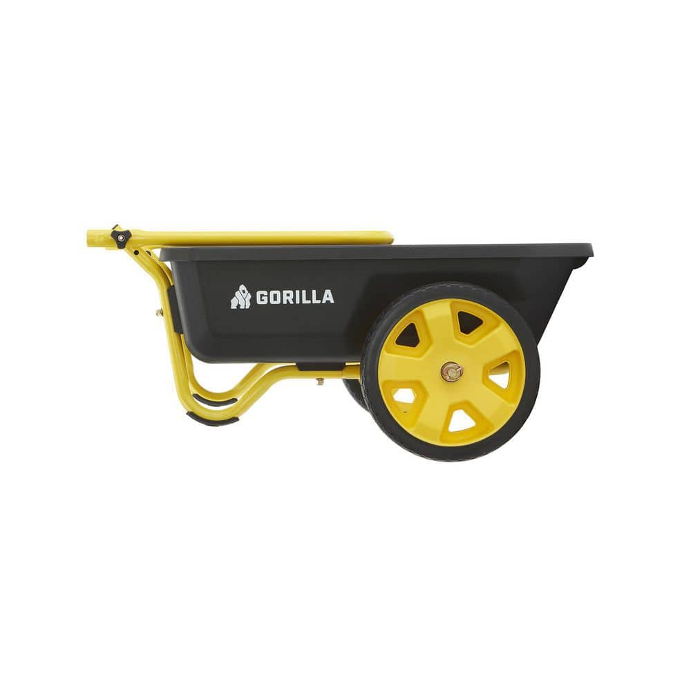 4 cu. ft. Poly Utility Garden Cart, 300 lbs. Capacity, 12 in. No-Flat Tires, Extra-Wide Foldable Handle - Hercitys