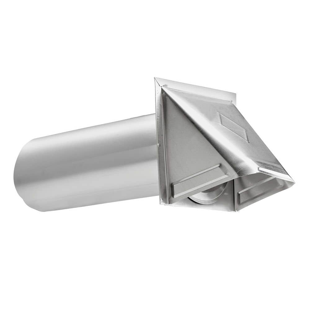 4 in. 26-Gauge Aluminum Wall Exhaust Hood Dryer Vent with Damper and 11 in. Pipe, 344 - Hercitys