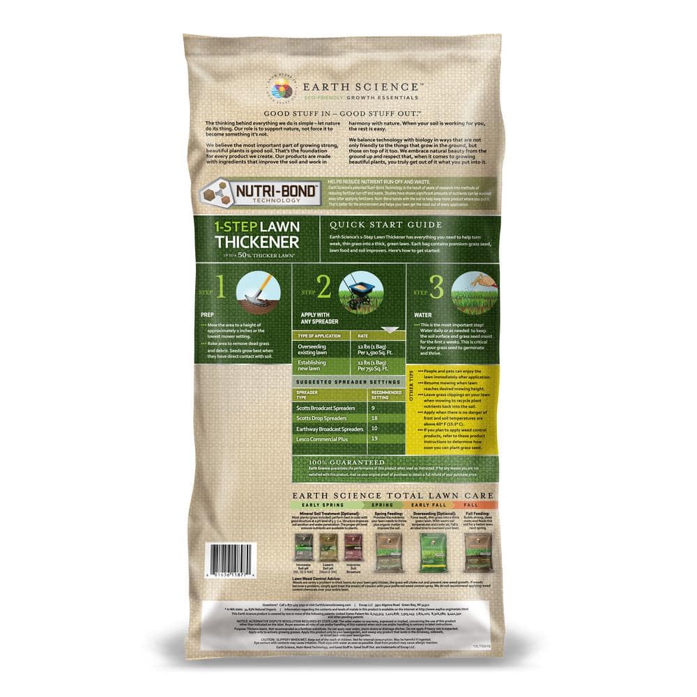 12 lbs. 1-Step Lawn Thickener All-In-One Grass Seed and Fertilizer Sun and Shade Overseeding Mix - Hercitys