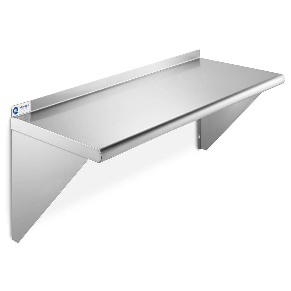 18 in. x 24 in. x 18.5 in. Stainless Steel Wall-Mount Garage Wall Shelf with Brackets - Hercitys