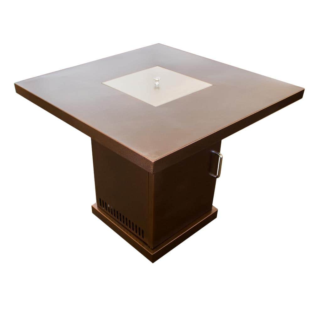30 in. x 30 in. Propane Fire Pit in Hammered Bronze - Hercitys