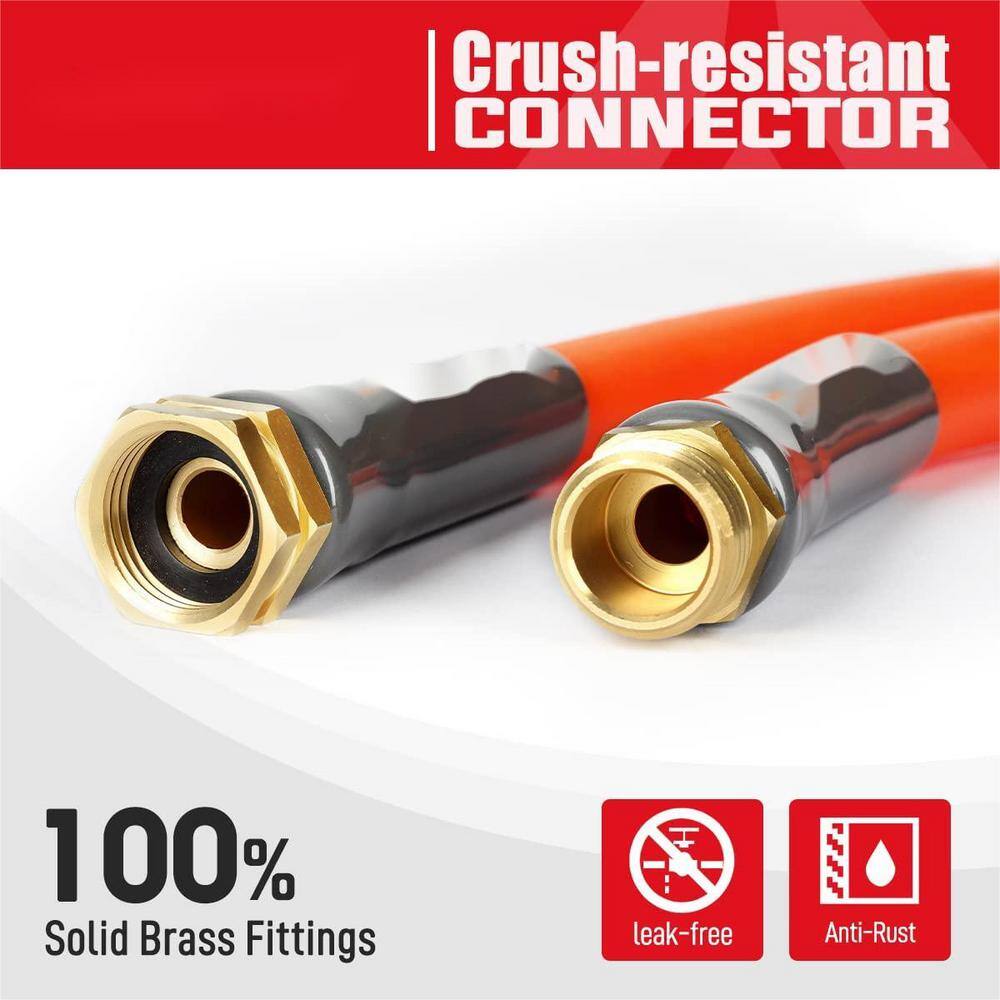 5/8 in. x 5 ft. Heavy-Duty Short Garden Hose, Super Flexible Leader hose, All-Weather, Light-Weight - Hercitys