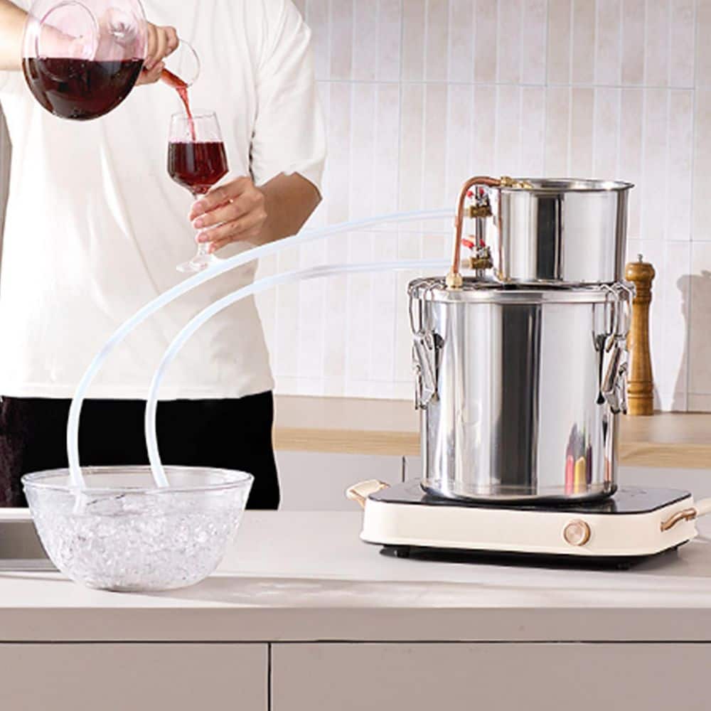 3 Gal. / 11.4 L Alcohol Still, Stainless Steel Water Distiller with Copper Coil, Home Brewing Kit - Hercitys