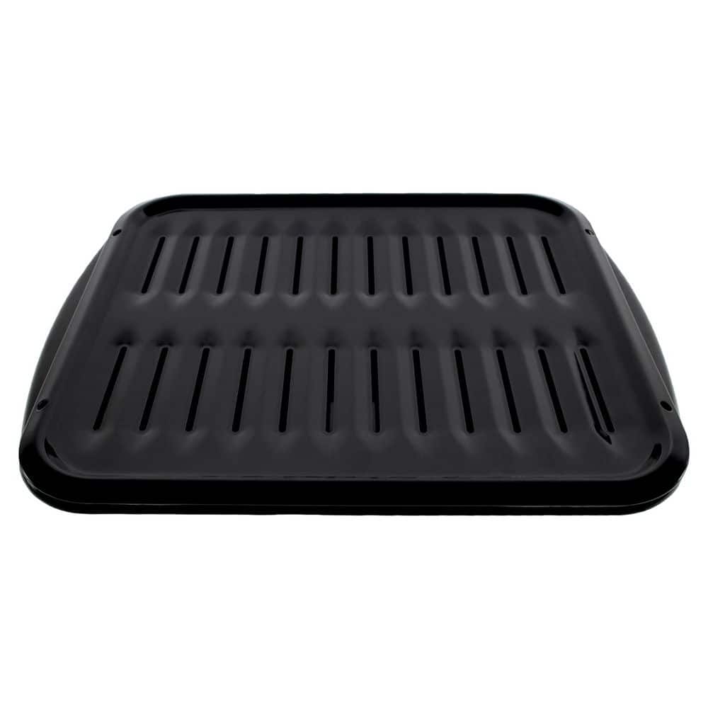 2-Piece Porcelain Heavy-Duty Broiler Pan and Grill Set - Hercitys