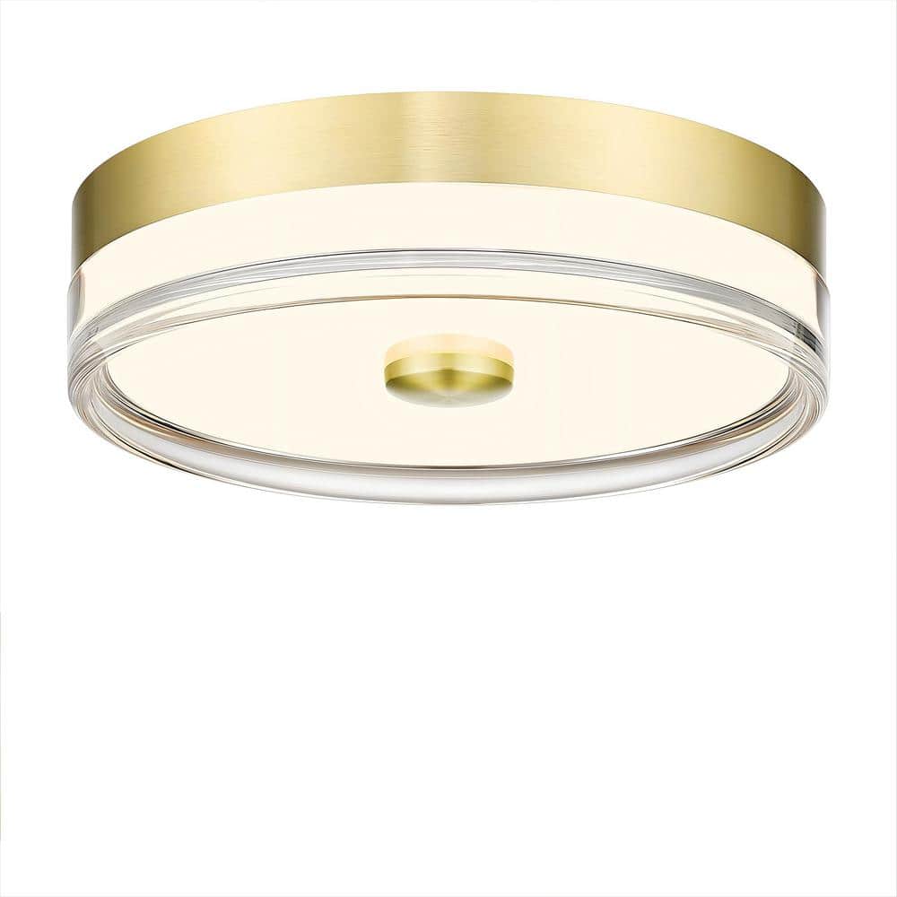 11.8 In. 5CCT Light Gold Finish Fixtures Flush MountCeiling Mount 24W LED Ceiling Light for Hallway Bedroom - Hercitys