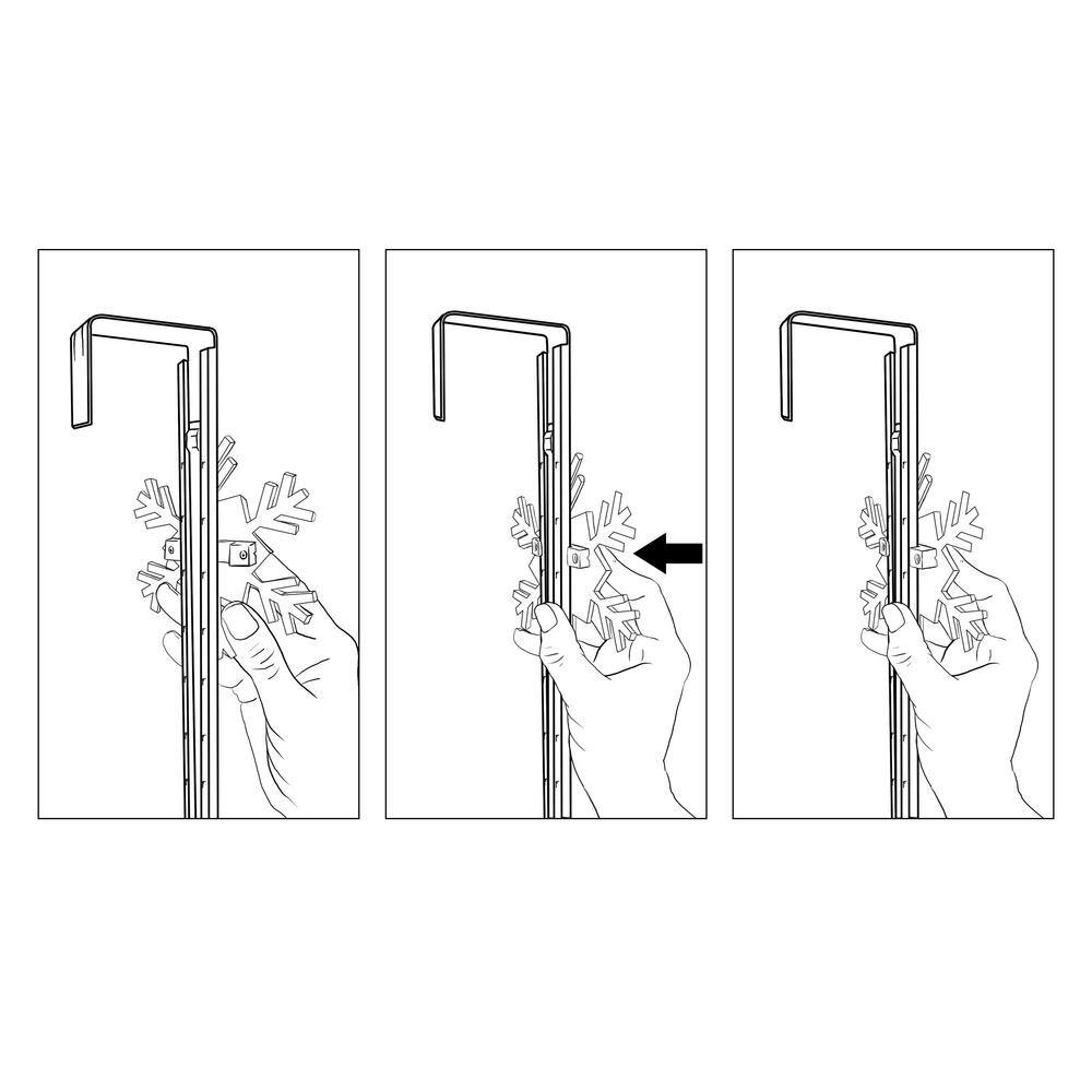 15.75 in. Artificial Antique Brass Adjustable Wreath Hanger with Sun, Snowflake, Butterfly and Fleur De Lis Icons - Hercitys