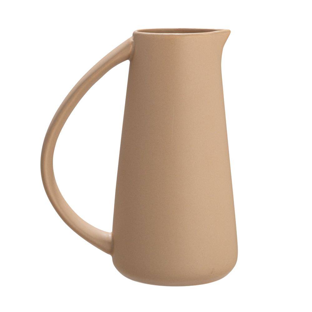 48 oz. Matte Putty Beige Stoneware Pitcher - Hercitys