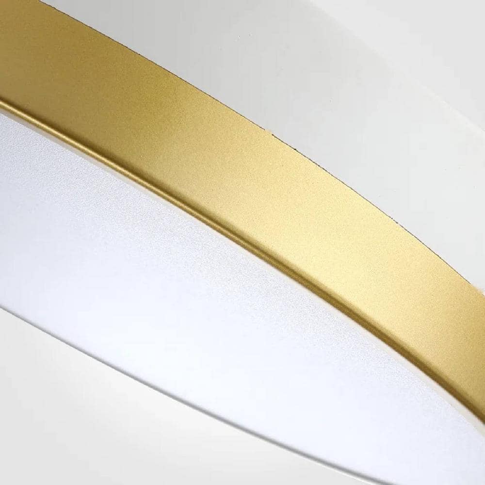 13 in. 20-Watt Slim Dual-Color Dimmable Integrated LED Flush Mount with White Acrylic Shade, White plus Glod - Hercitys