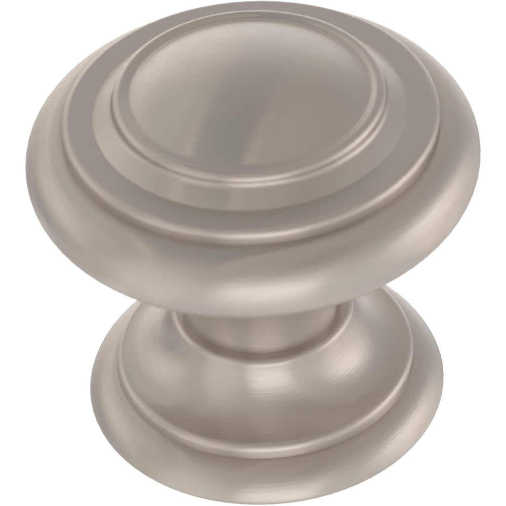 10-Pack Simple Double Ring 1-1/8 in. (29 mm) Classic Nickel Round Cabinet Knobs - Hercitys