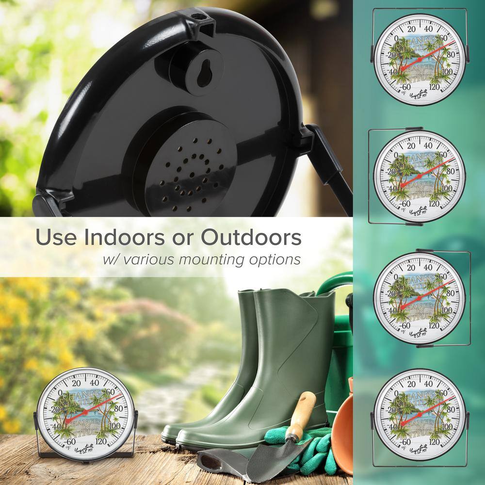 5-Inch “Changes in Latitudes, Changes in Attitudes” Margaritaville Bracket Analog Dial Thermometer - Hercitys