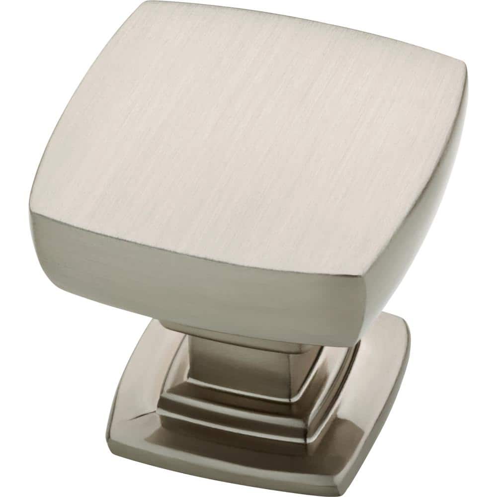 (10-Pack) Webber 1-1/8 in. (29 mm) Classic Brushed Nickel Square Cabinet Knobs - Hercitys