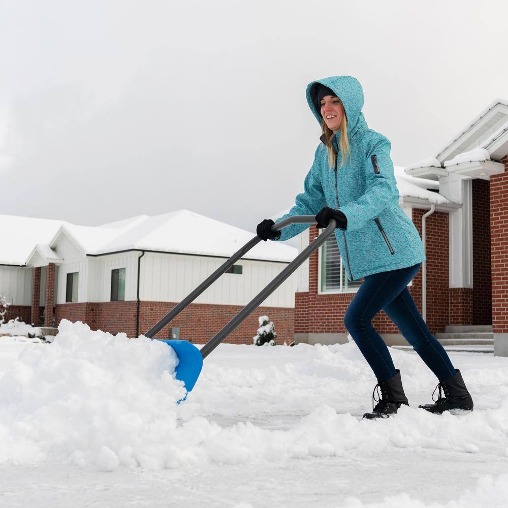51 in. Steel Handle Hard Plastic Snow Shovel Pusher - Hercitys