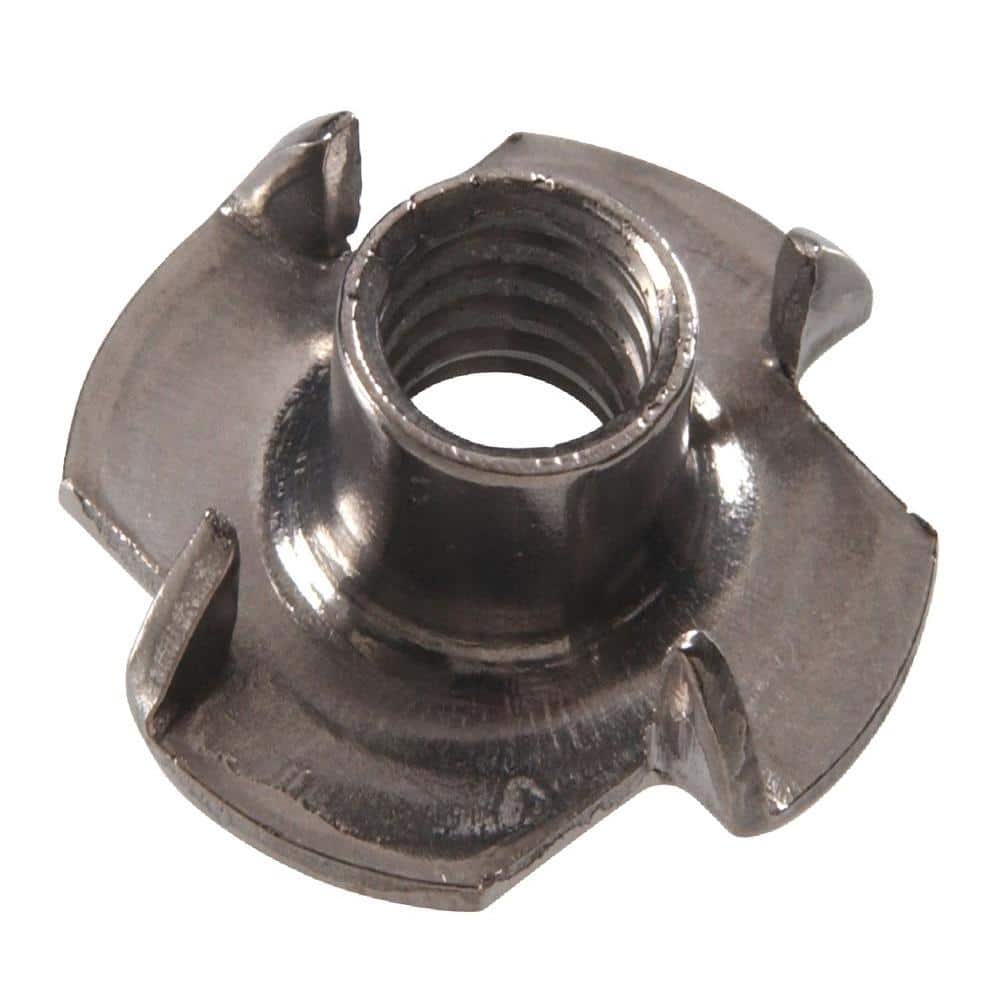 5/16 in.-18 x 3/8 in. x 3/4 in. Stainless Steel Pronged Tee Nut (10-Pack) - Hercitys